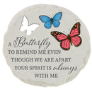 Memorial Garden Stone, Cut Out Round Butterfly