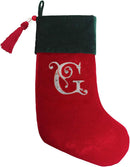 Classic red and green velvet Christmas stocking, finished with a decorative tassel. A perfect festive touch for those who prefer a simple, elegant design.