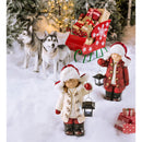 Evergreen Statuary,Children with Solar Lanterns Figurines, Set of 2,10.75x7x19.75 Inches