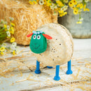 Metal Portly Sheep Garden Statue, 7.5"H