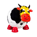 Metal Portly Cow Garden Statue, 7.5"H