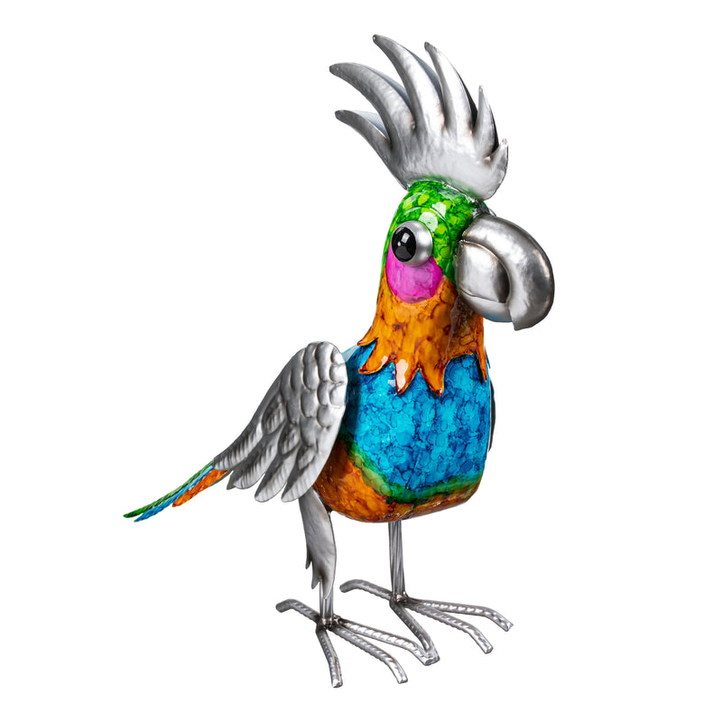 Metal Gradient Parrot Garden Statue, 14"H