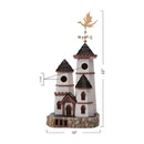 Three Tower Castle Birdhouse with Dragon Weathervane