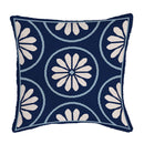 Blue Coastal Indoor/Outdoor Hooked Pillow 18"x18"