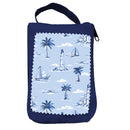 Blue Coastal Tote Foldable Compact, Sailing, 15.5"L x 4.5"W x 16.5"H