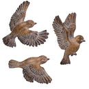 VivaStyle Indoor Wall Decor, Flying Bird Resin Wall Decor, Set of 3