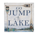 Lake Living Wooden Wall Art Go Jump 12x12"