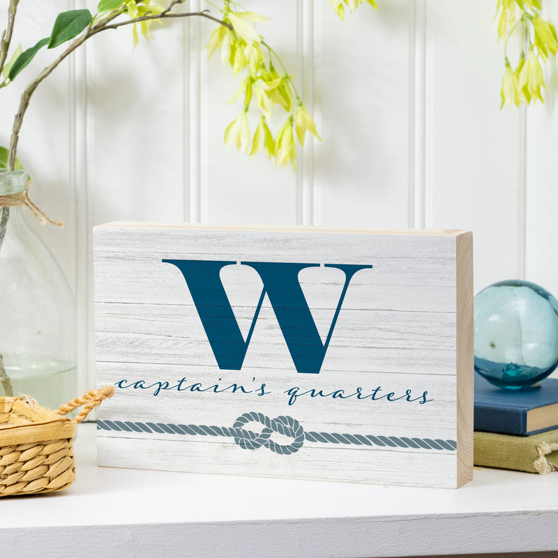 Coastal Wooden Plock Monogram Captain 12x8" W W
