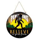 Pittsburgh Penguins Bigfoot Round Door Décor with Hanging Rope, 18x18