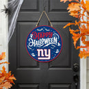 New York Giants Halloween Round Door Décor with Hanging Rope, 18x18
