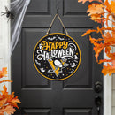 Pittsburgh Penguins Halloween Round Door Décor with Hanging Rope, 18x18