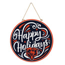 Chicago Bears Holiday Round Door Décor with Hanging Rope, 18x18