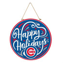 Chicago Cubs Holiday Round Door Décor with Hanging Rope, 18x18