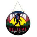 Boston Red Sox Bigfoot Round Door Décor with Hanging Rope, 18x18