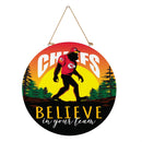 Kansas City Chiefs Bigfoot Round Door Décor with Hanging Rope, 18x18