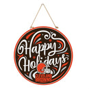 Cleveland Browns Holiday Round Door Décor with Hanging Rope, 18x18