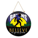 Baltimore Ravens Bigfoot Round Door Décor with Hanging Rope, 18x18