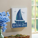 Coastal Wooden Wall Art No Wake Sailboat 12x12"