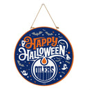 Edmonton Oilers Halloween Round Door Décor with Hanging Rope, 18x18