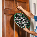 Dallas Stars Holiday Round Door Décor with Hanging Rope, 18x18