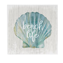 Coastal Wooden Wall Art Life Shell 12x12"