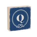 Coastal Wooden Plock Monogram Nautical 6" Q Q