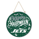 New York Jets Halloween Round Door Décor with Hanging Rope, 18x18