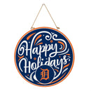 Detroit Tigers Holiday Round Door Décor with Hanging Rope, 18x18