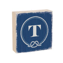 Coastal Wooden Plock Monogram Nautical 6" T T
