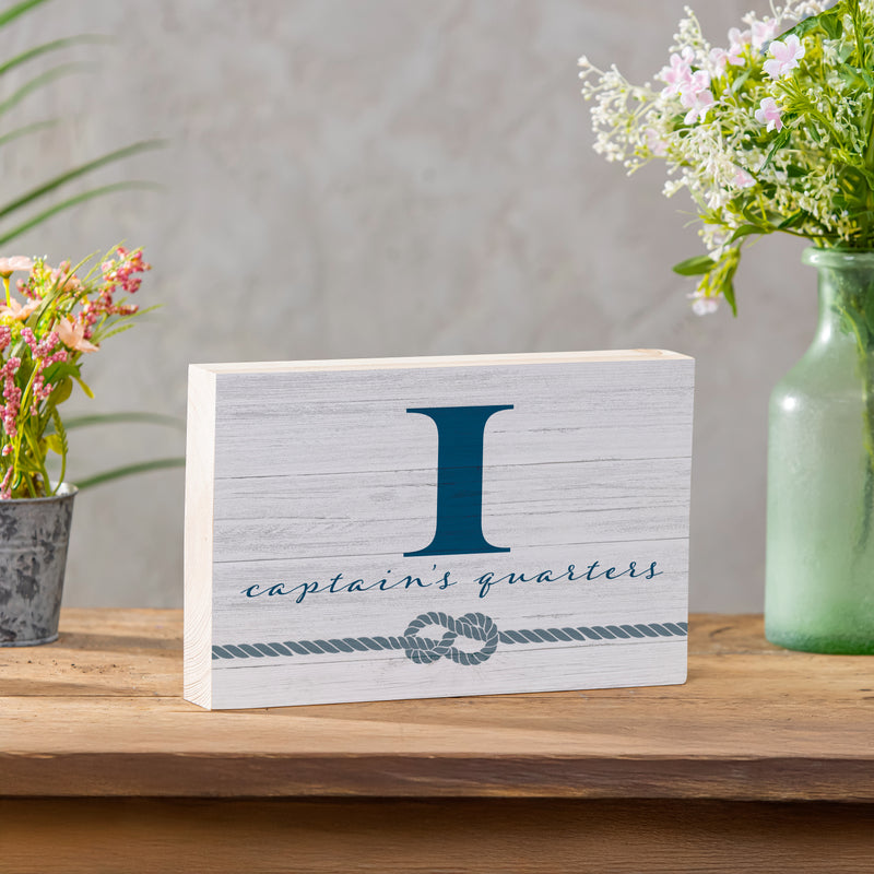 Coastal Wooden Plock Monogram Captain 12x8" I I