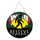 Minnesota Wild Bigfoot Round Door Décor with Hanging Rope, 18x18