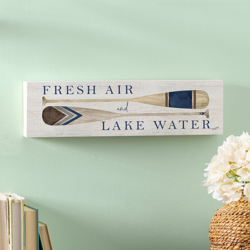 Lake Living Mantle Sign Fresh Air 18x5"