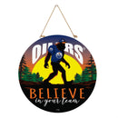 Edmonton Oilers Bigfoot Round Door Décor with Hanging Rope, 18x18