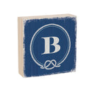 Coastal Wooden Plock Monogram Nautical 6" B B