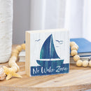 Coastal Wooden Plock No Wake Sailboat 6"