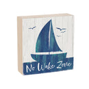 Coastal Wooden Plock No Wake Sailboat 6"