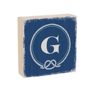 Coastal Wooden Plock Monogram Nautical 6" G G