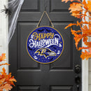 Baltimore Ravens Halloween Round Door Décor with Hanging Rope, 18x18