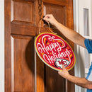 Kansas City Chiefs Holiday Round Door Décor with Hanging Rope, 18x18