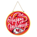 Kansas City Chiefs Holiday Round Door Décor with Hanging Rope, 18x18