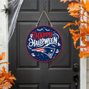New England Patriots Halloween Round Door Décor with Hanging Rope, 18x18