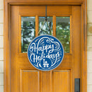 Los Angeles Dodgers Holiday Round Door Décor with Hanging Rope, 18x18