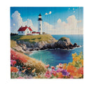 Coastal Wooden Wall Art Lighthouse 12x12"