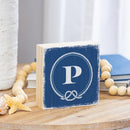 Coastal Wooden Plock Monogram Nautical 6" P P