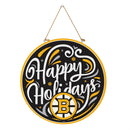 Boston Bruins Holiday Round Door Décor with Hanging Rope, 18x18