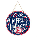 Boston Red Sox Holiday Round Door Décor with Hanging Rope, 18x18