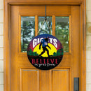 New York Giants Bigfoot Round Door Décor with Hanging Rope, 18x18