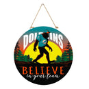 Miami Dolphins Bigfoot Round Door Décor with Hanging Rope, 18x18
