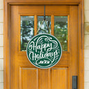 New York Jets Holiday Round Door Décor with Hanging Rope, 18x18