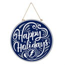 Tampa Bay Lightning Holiday Round Door Décor with Hanging Rope, 18x18